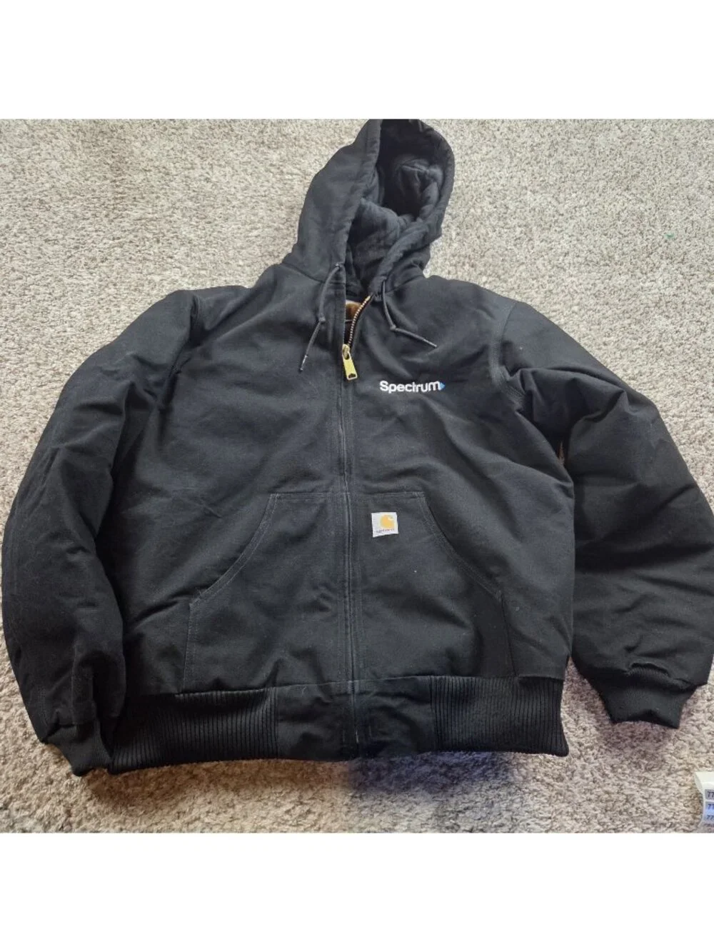 Vintage Carhartt Jacket Men's Medium Black J140 Duck Canvas Workwear Hooded